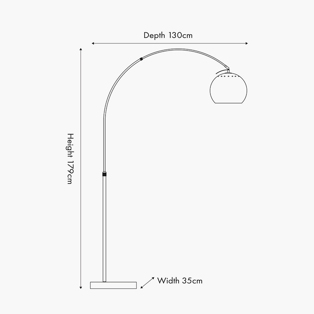 Feliciani Brushed Brass Metal & White Marble Floor Lamp